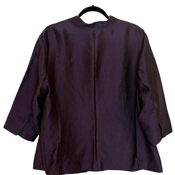 Eileen Fisher 100% Silk body/lining textured jacket with hidden snap closure, 1X - Picture 4 of 8